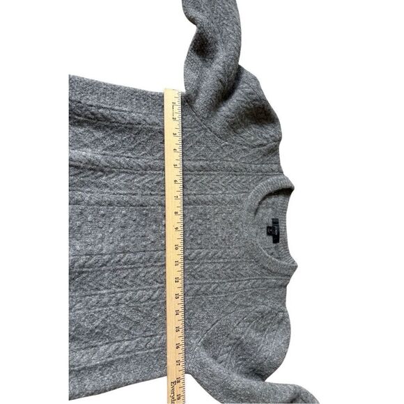 J. Crew Stretch Wool Alpaca Blend Cable Knit Crewneck Sweater size S Gray - Picture 5 of 9